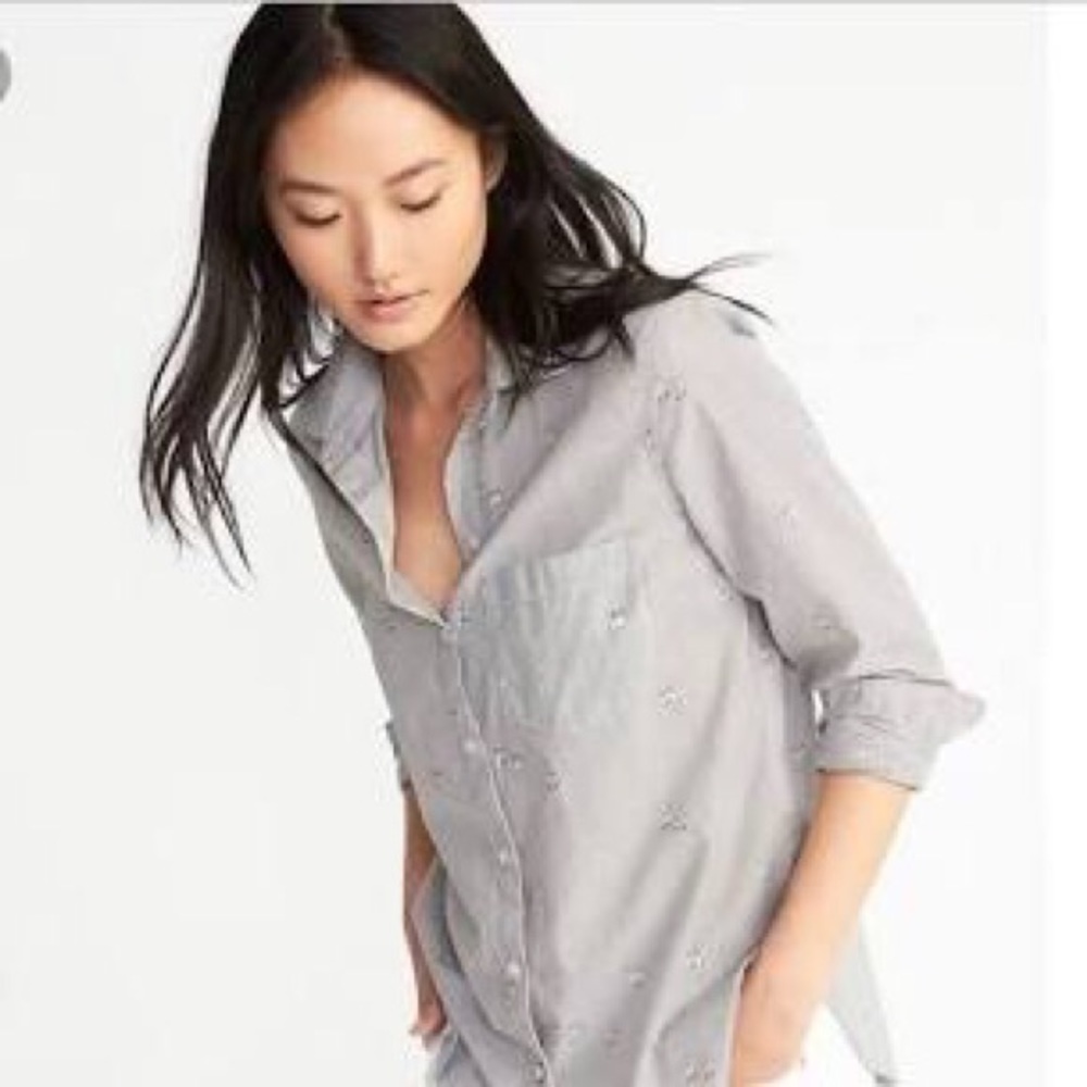 NWOT Old Navy llama striped button down